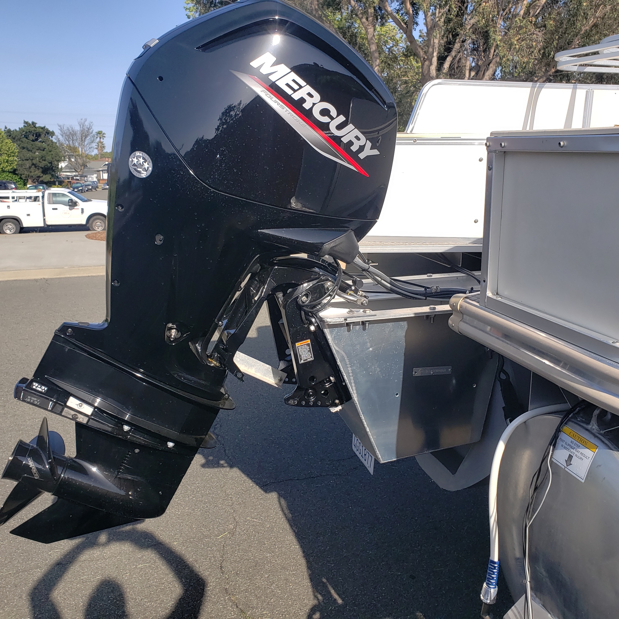 Mercury Motor mounted on Pontoon with Poly3rdTube